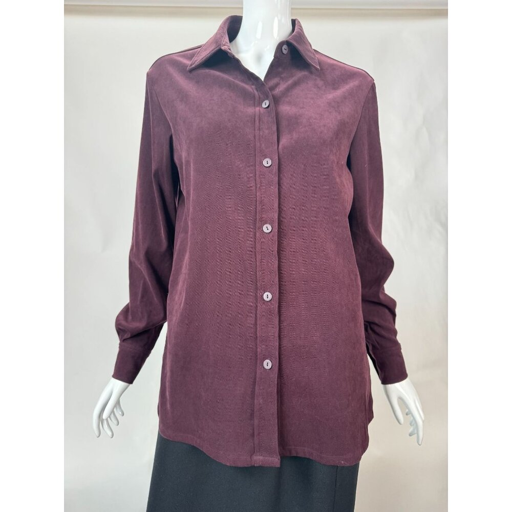 Allison Taylor Womens Stretch Button-Up Blouse - Small - 97% Polyester 3% Spande